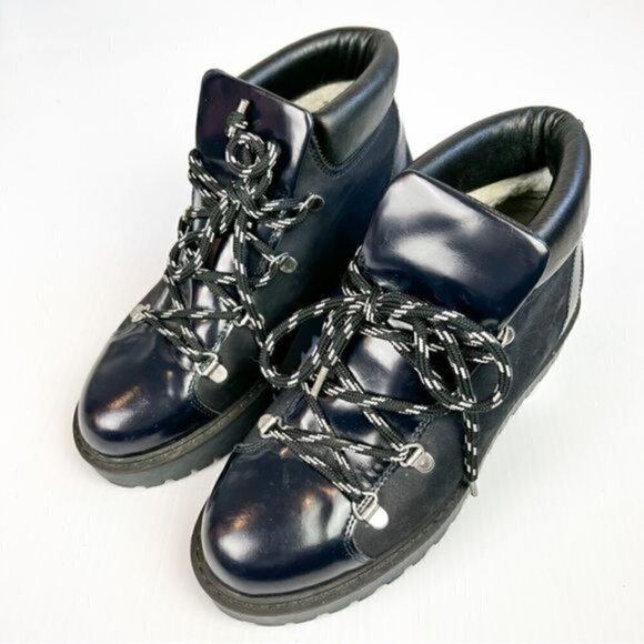 Ganni Boots Women's Size 6/36 Alma: Chunky Winter Lace-Up Boots with Cozy Wool I - Picture 3 of 15